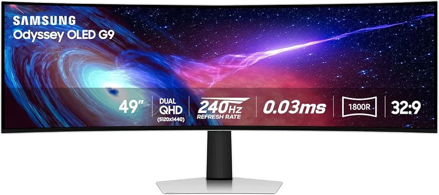 SAMSUNG 49" Odyssey QD-OLED (G93SC) Series Curved Gaming Monitor